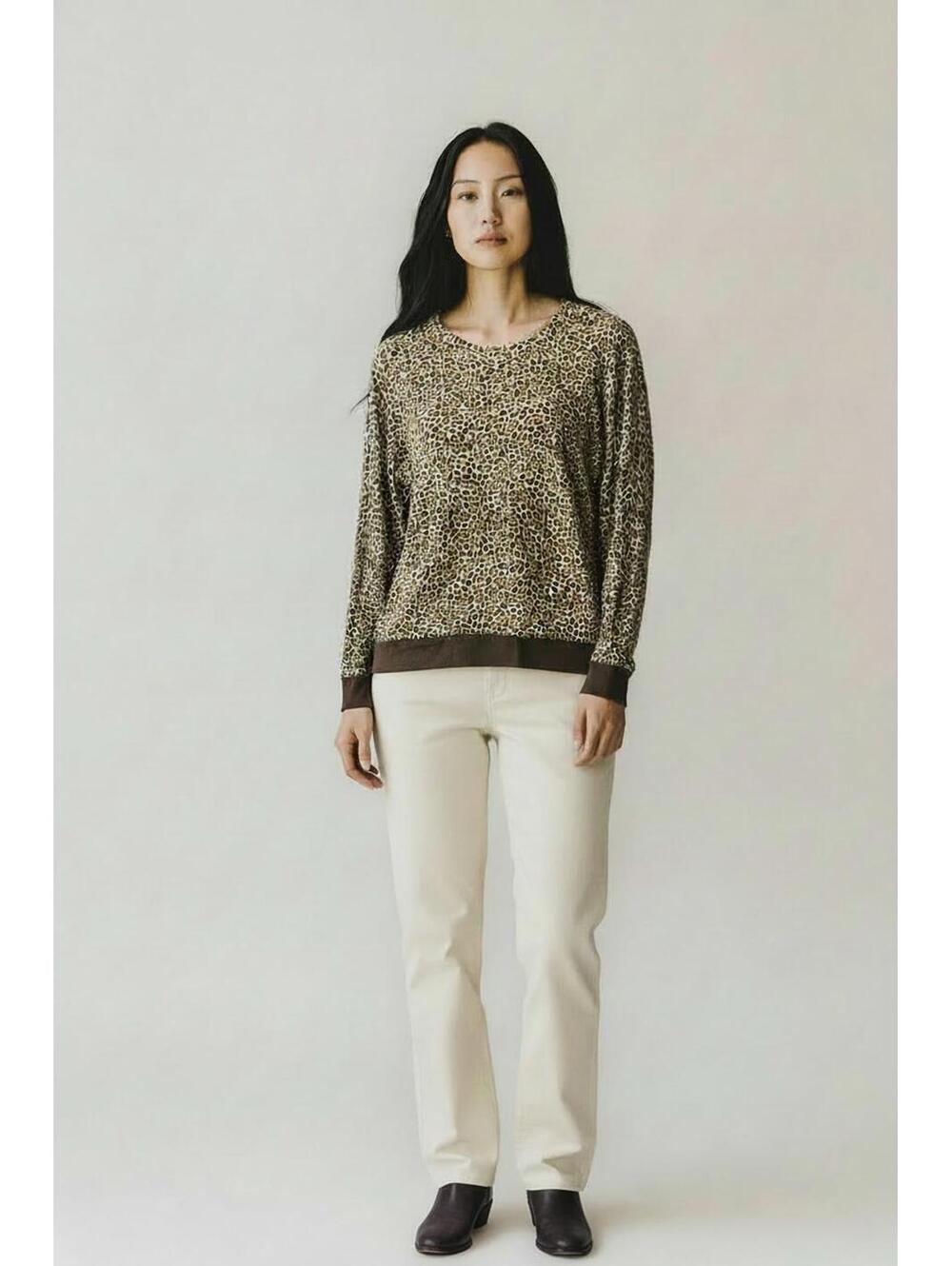 Chi By Falchi Women’s Leopard Print Silk And Cashmere Blend Sweater